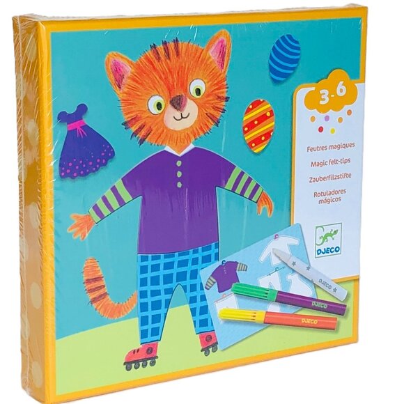 New Sealed Djeco Handcraft Magic Marker Felt-tips - Elliot and Zoe's clothes - Picture 1 of 13